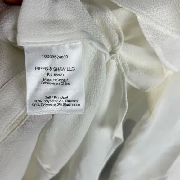 Veronica Beard Ivory Ruffle Shoulder Blouse Size 8 - Picture 7 of 7